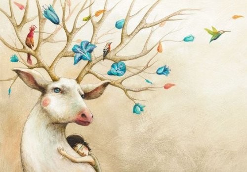 pige krammer rensdyr