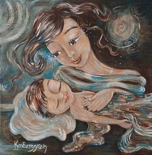 mor beundrer sin baby