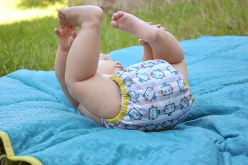 Baby med ble på