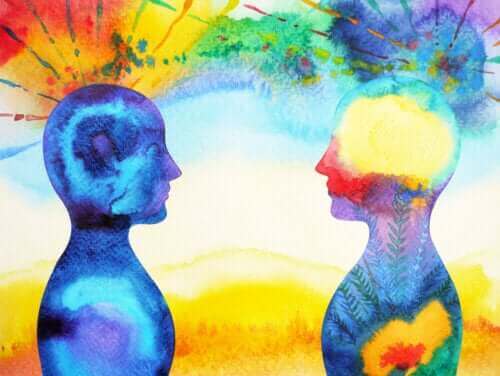 abstrakt billede af to skikkelser