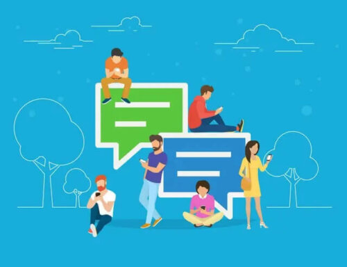 animation af folk der skriver beskeder